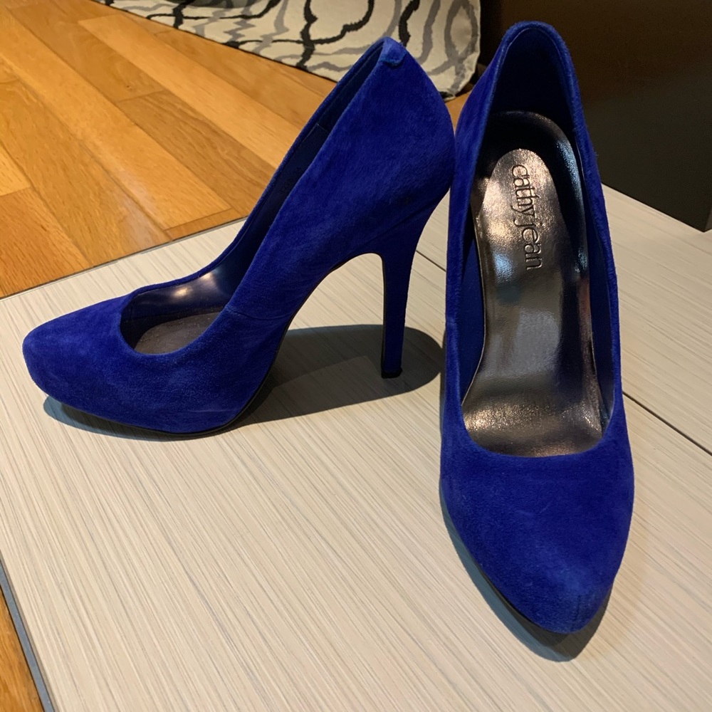 Cathy Jean Suede Royal Blue Pumps